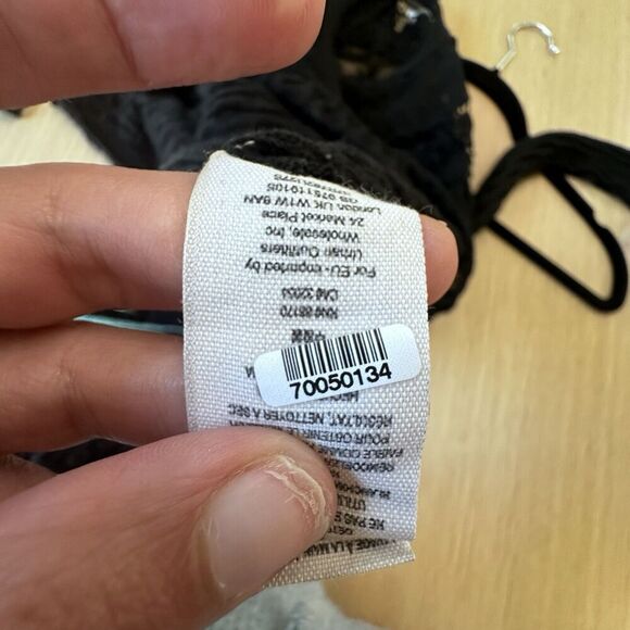 Free People Black Lace Stretchy Y2K Sweater Tunic Size XS 1538 - Picture 12 of 12